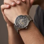 ساعت مچی واینر مردانه فلزی صفحه مشکی اسکلتون اتوماتیک WA.25705