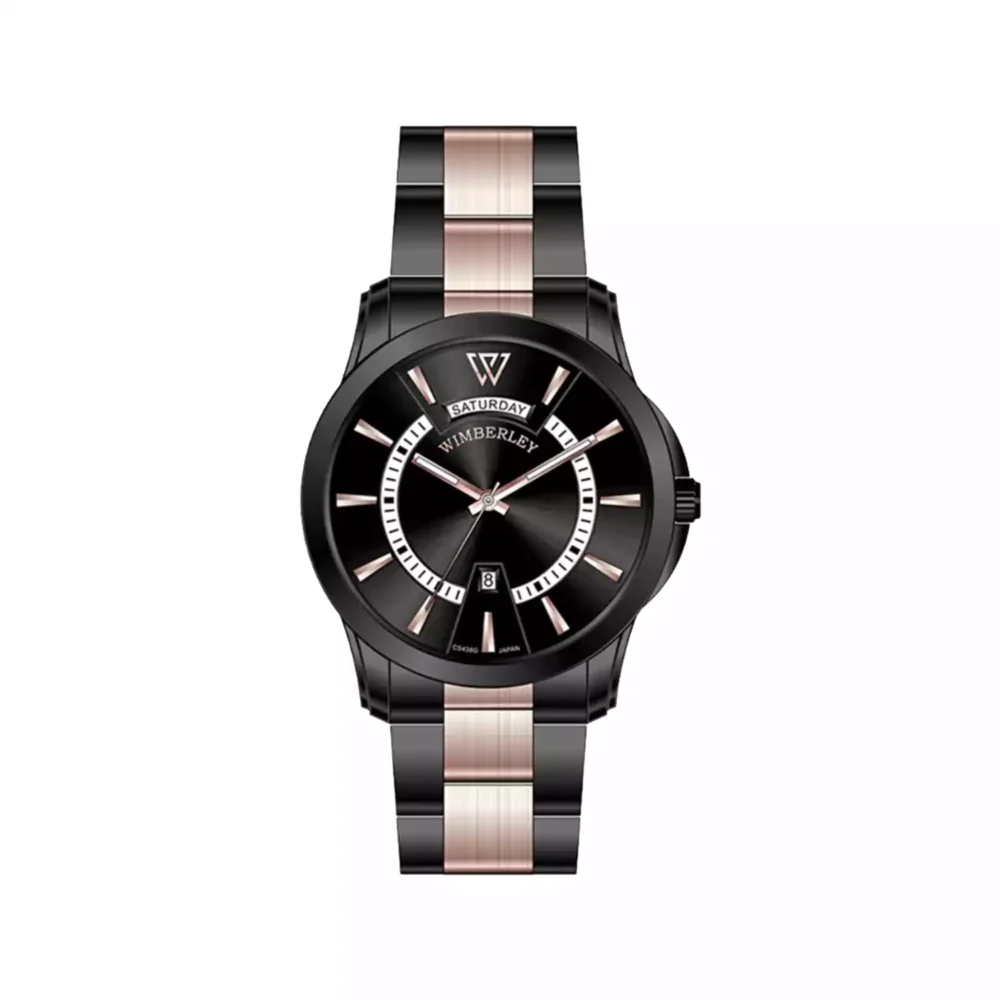 ساعت مچی ویمبرلی مردانه فلزی مشکی رزگلد WB-CS438G-U