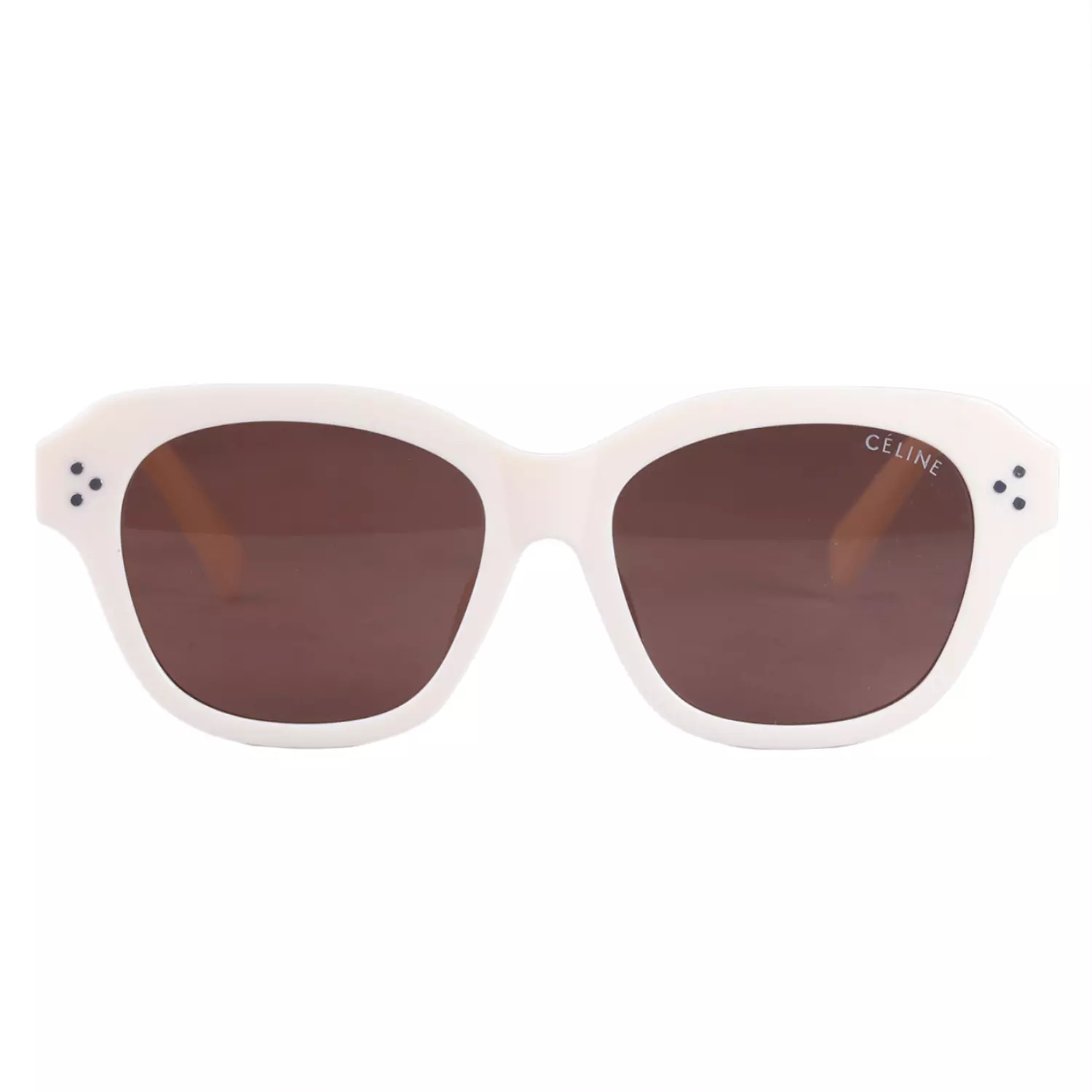 Celine-Sunglasses-Code-PC-001.11.webp عینک آفتابی سلین زنانه فریم کرم عدسی قهوه ای PC 001/1 - تصویر 1