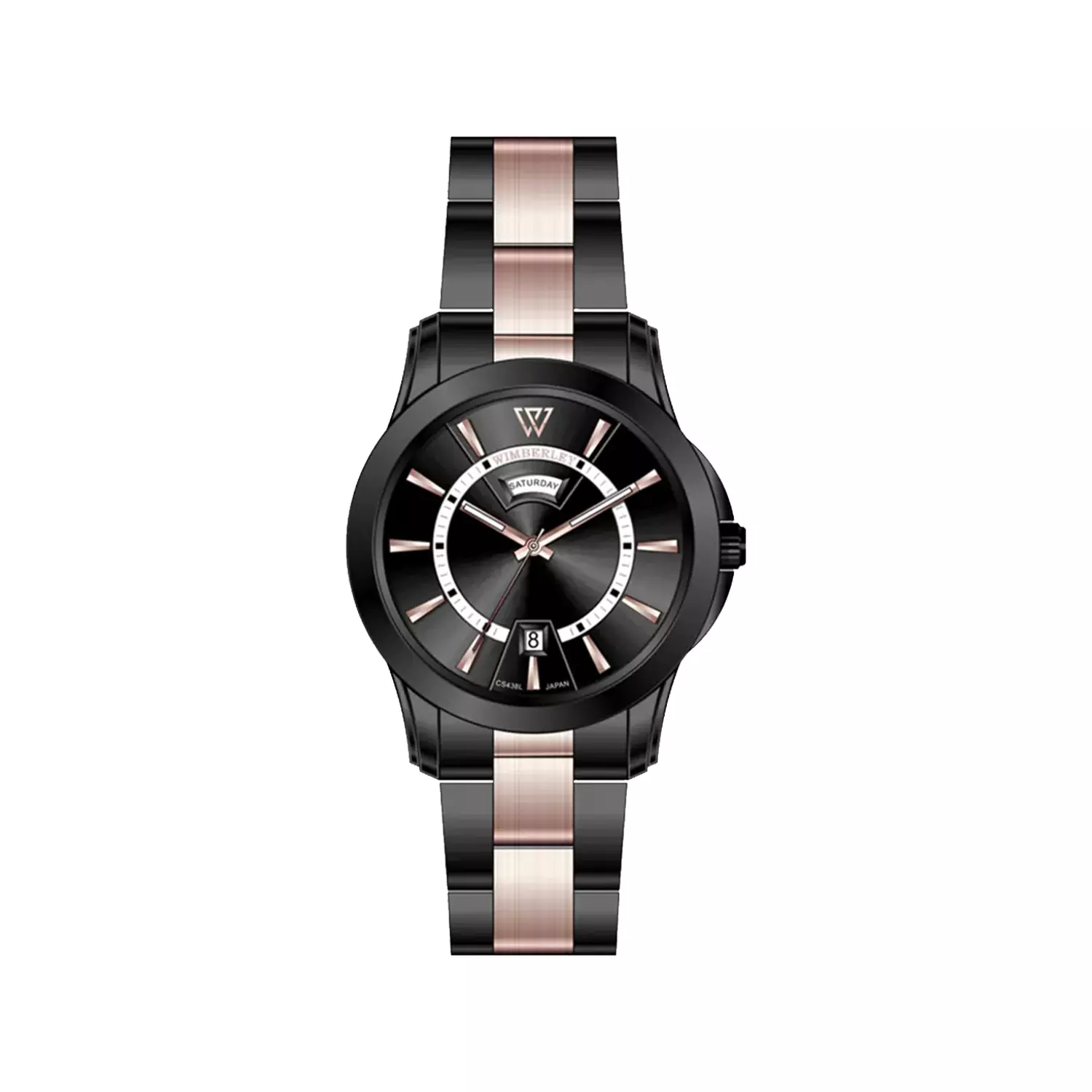 Wimberley-Watch-Code-WB-CS438L-U1.webp ساعت مچی ویمبرلی زنانه فلزی مشکی رزگلد WB-CS438L-U - تصویر 1