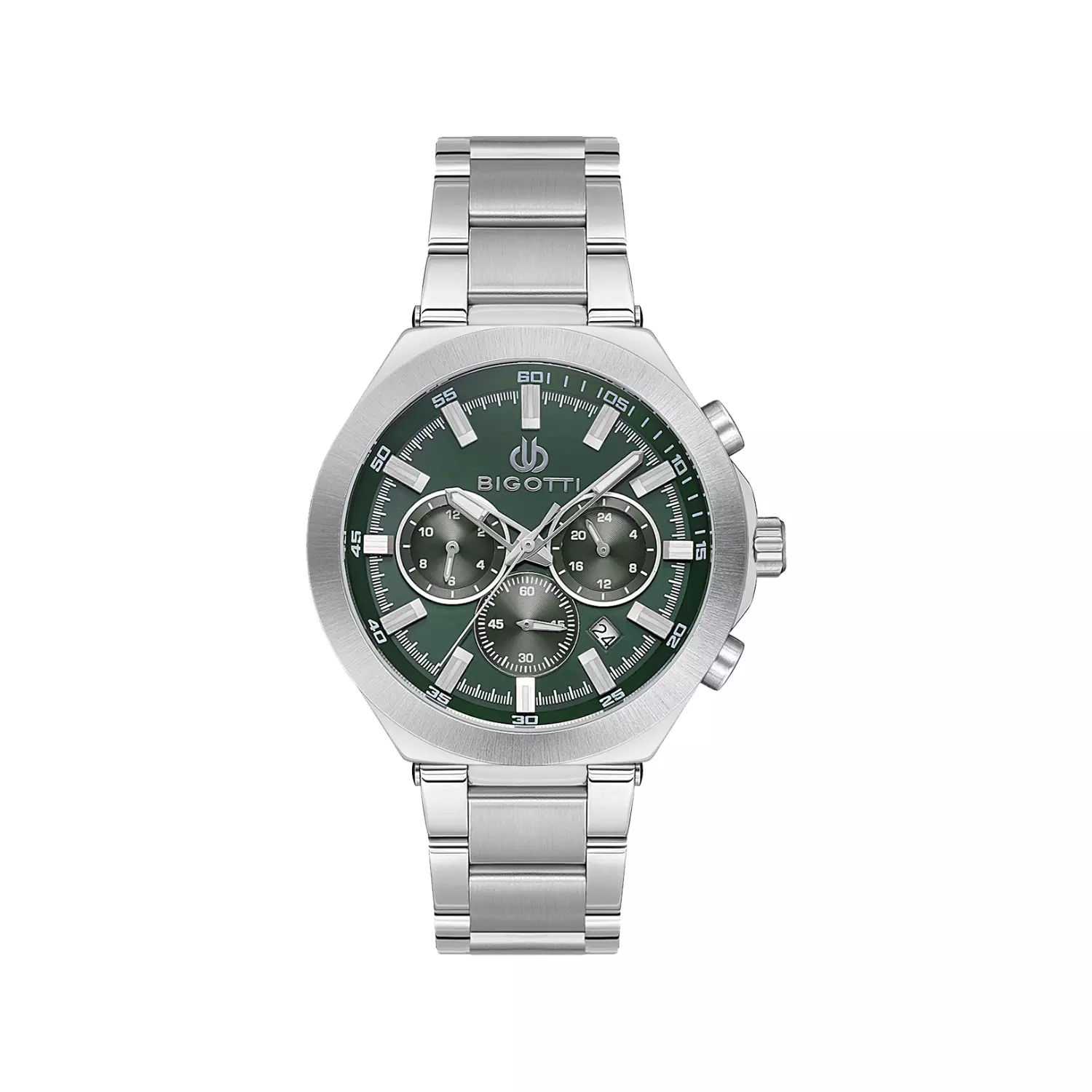 Bigotti-Watch-Code-BG.1.10546.41.webp ساعت مچی بیگوتی مردانه فلزی کرنوگراف صفحه سبز BG.1.10546/4 - تصویر 1