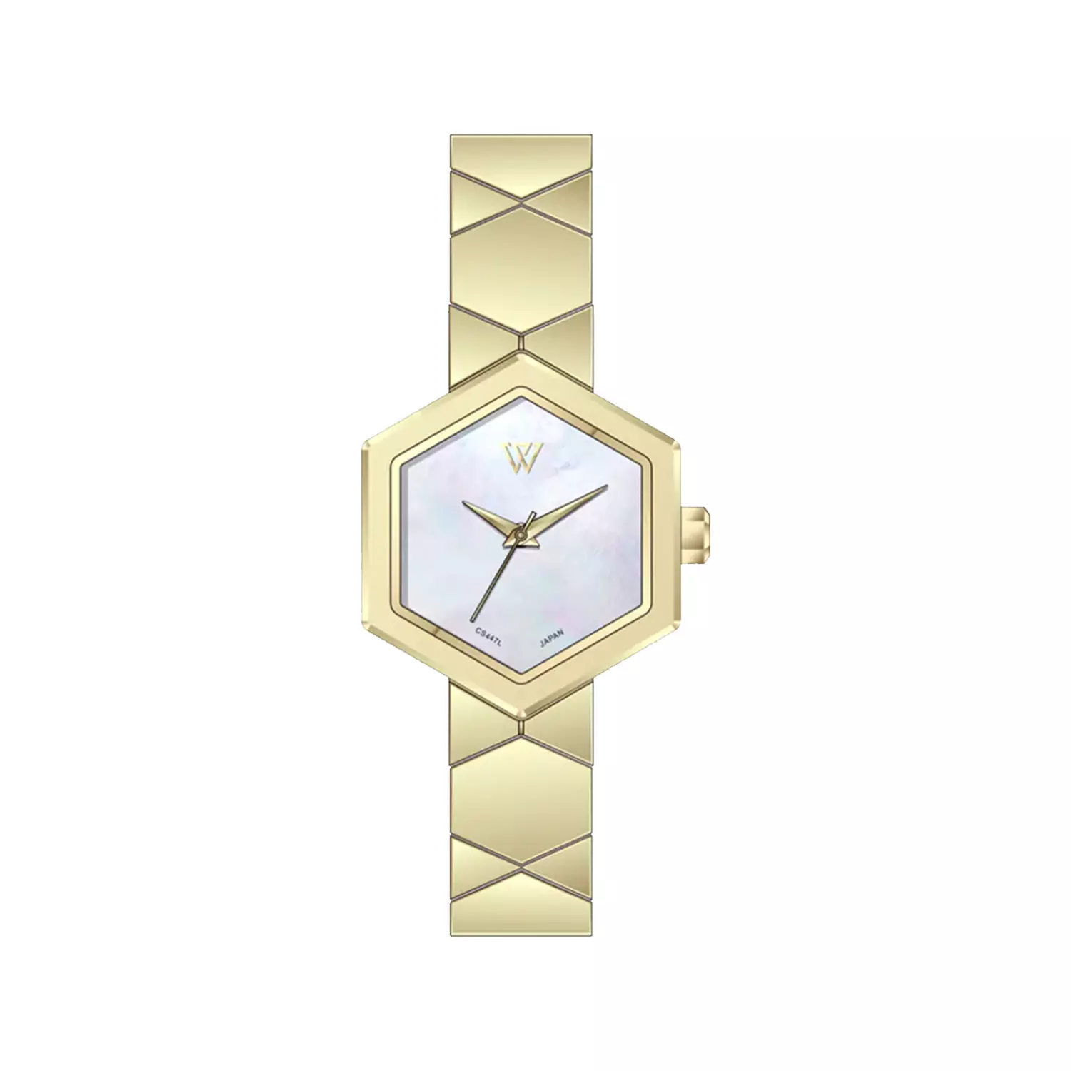 Wimberley-Watch-Code-WB-CS447L-K1.webp ساعت مچی ویمبرلی زنانه فلزی طلایی قاب چندضلعی WB-CS447L-K - تصویر 1