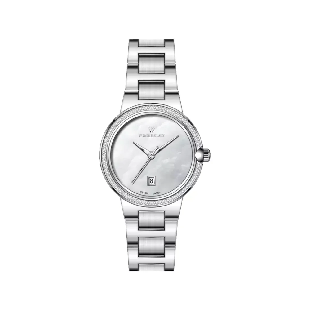 ساعت مچی ویمبرلی زنانه فلزی صفحه سفید WB-CS449L-A