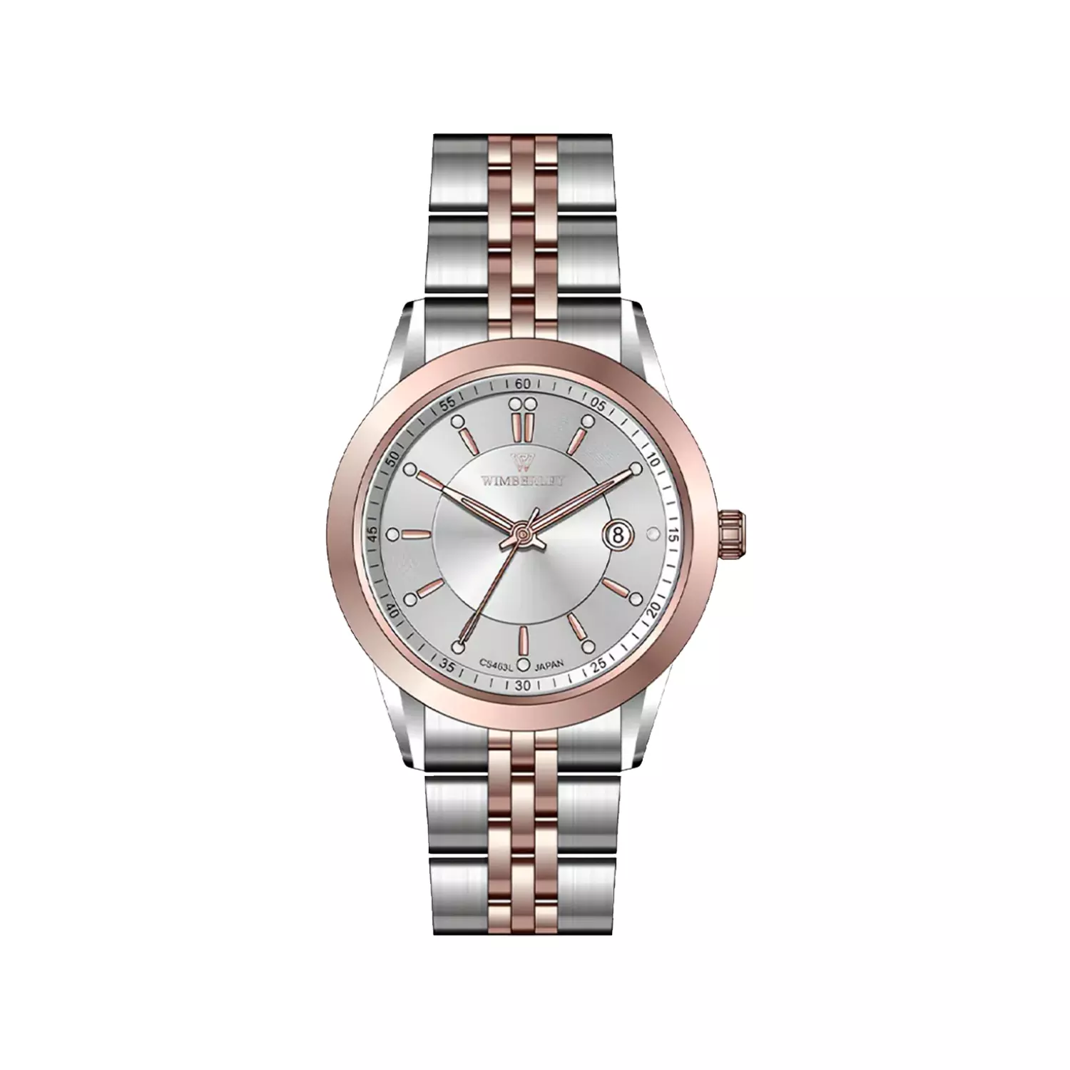 Wimberley-Watch-Code-WB-CS463L-Q1.webp ساعت مچی ویمبرلی زنانه فلزی نقره ای رزگلد WB-CS463L-Q - تصویر 1