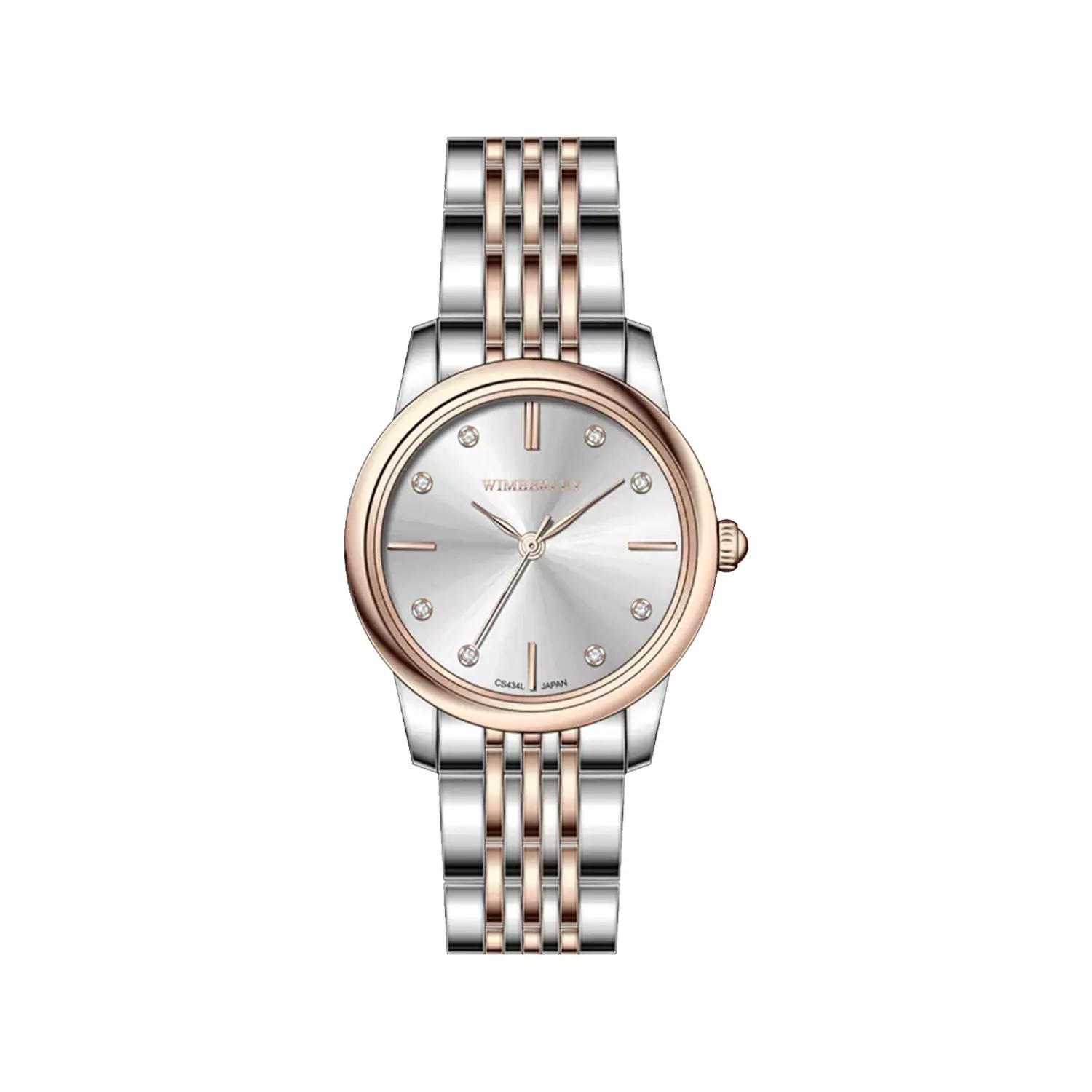 Wimberley-Watch-Code-WB-CS474L-Y1.webp ساعت مچی ویمبرلی زنانه فلزی نقره ای رزگلد WB-CS474L-Y - تصویر 1