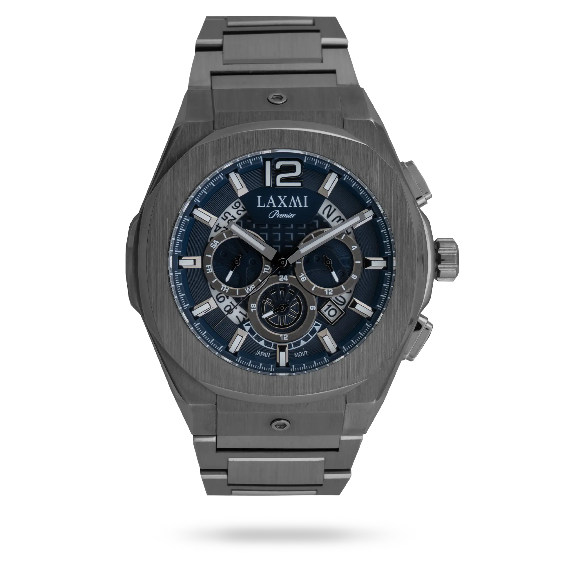 laxmi-watch-8814-5.webp ساعت مچی مردانه لاکسمی بند استیل دودی کد Laxmi 8814/5 - تصویر 1