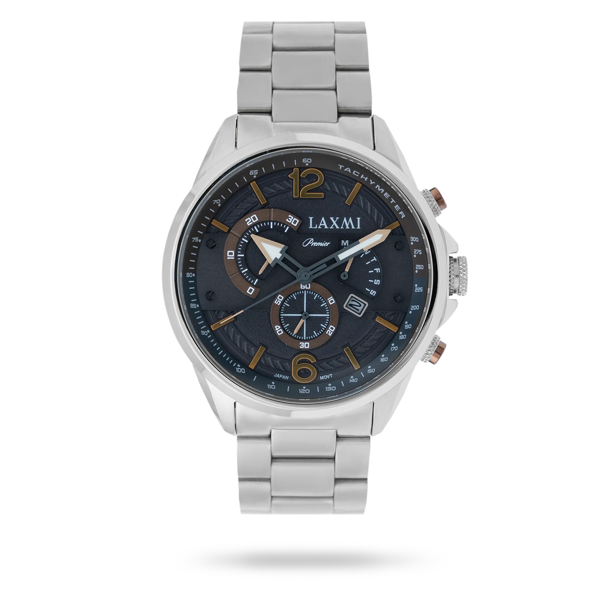 laxmiwatch-8117-1.webp ساعت مچی مردانه لاکسمی بند استیل نقره ای کد Laxmi 8117/1 - تصویر 1